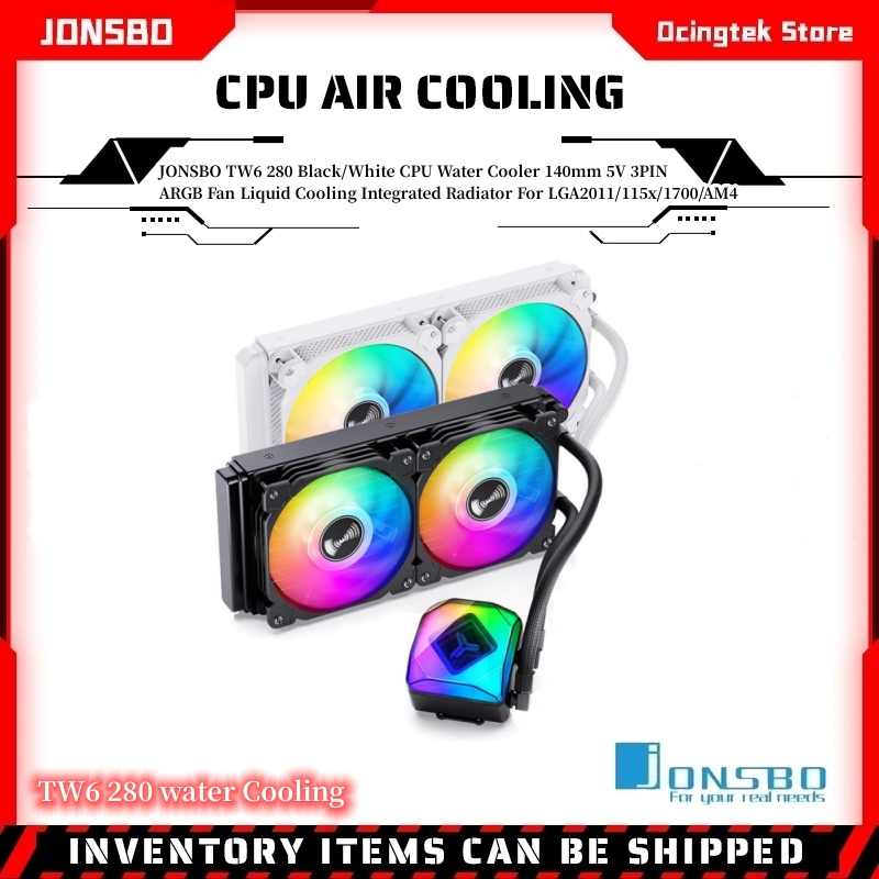 JONSBO TW6 280 Black/White CPU Water Cooler 140mm 5V 3PIN ARGB Fan ...