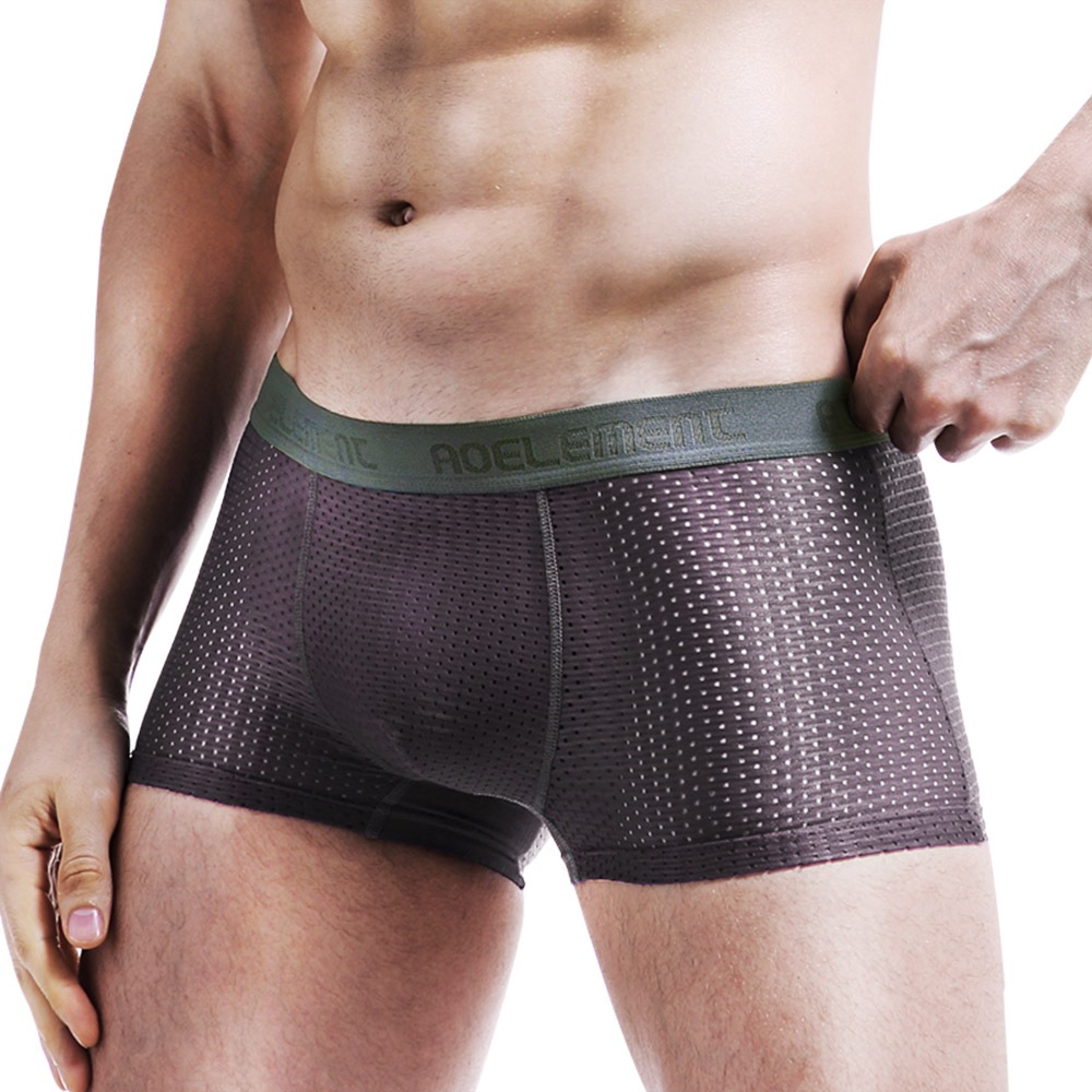 Men Ice Silk Boxer Briefs Men's Sports Mesh Boxer Briefs Youth Briefs