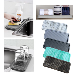 Silicone Storage Tray, Sink Drain Tray, Sponge Soap Dispenser