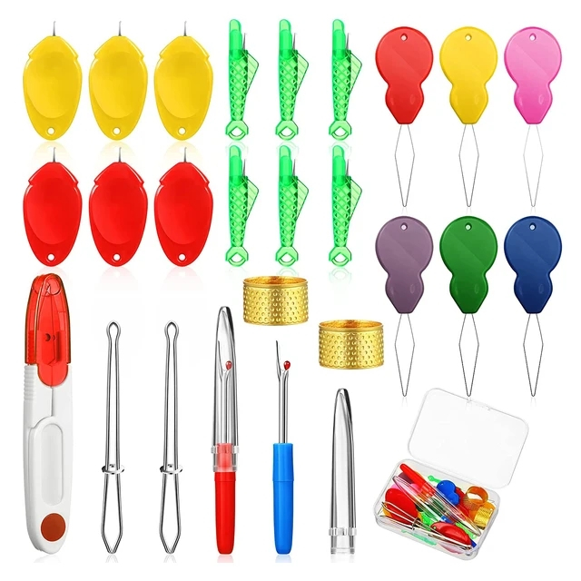 26 Pcs Needle Threaders Kit Gourd Fish Thumb Sewing Threader Seam