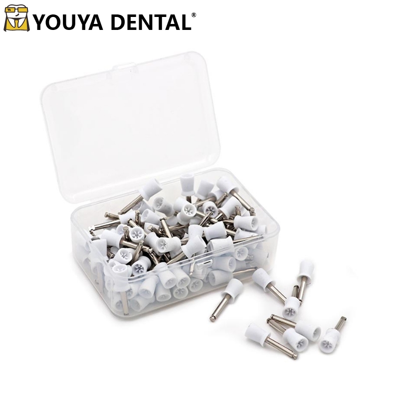 500-Pack Dental Latch-Type Polishing Cups & Prophy Brushes - White, For Tooth Cleaning 8 thumbnail image