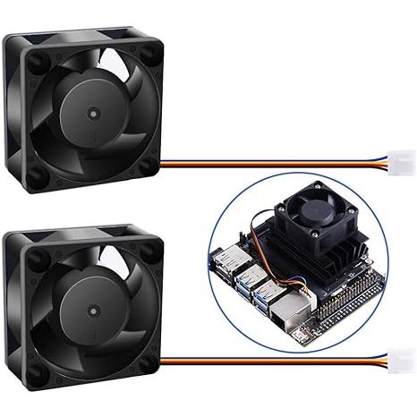 52Pi 2-Pack Fan for NVIDIA Jetson Nano, DC 5V 4020 Cooling Fan with ...