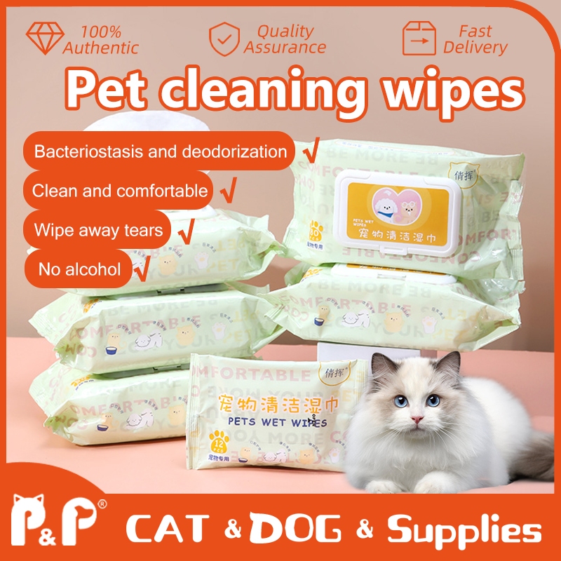 80 Pcs Pet Dog Wipes Dog Cat Multifunctional Grooming Wet Tissues for
