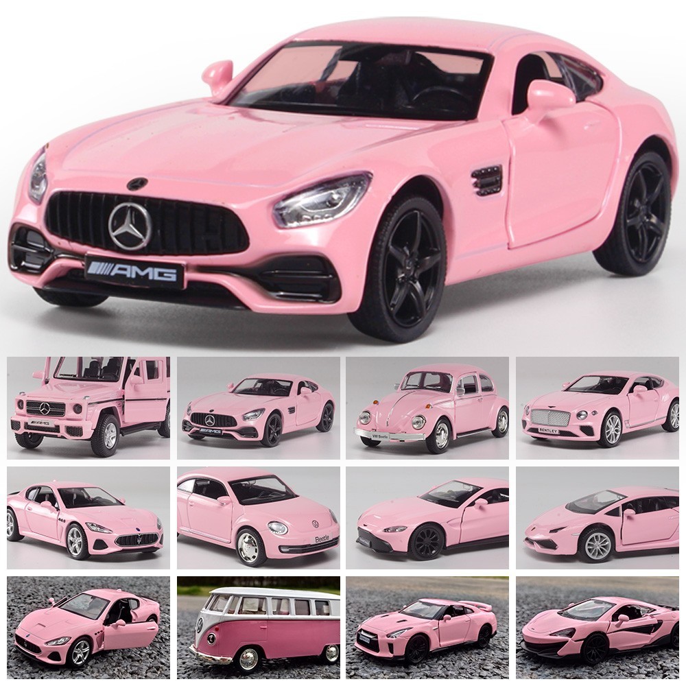 RMZ CITY 1:36 PINK Series Car Models Alloy Diecast Toy Vehicle Doors ...