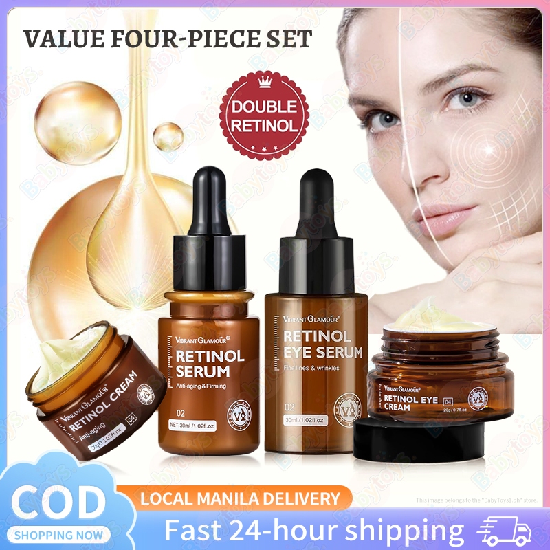 VIBRANT GLAMOUR Double Retinol Face Cream+Face Serum+Eye Serum+Eye