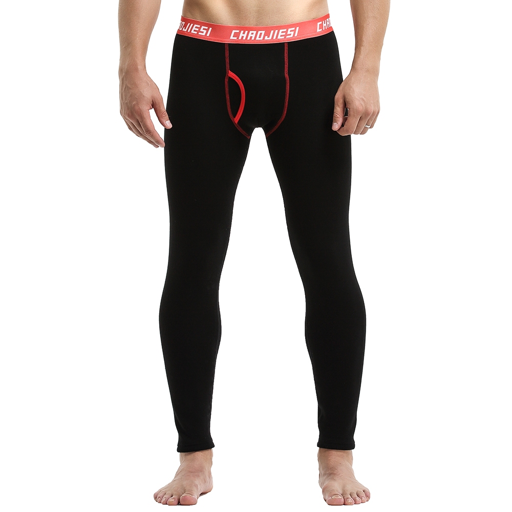 Men Thick Thermal Pants Youth Slim-fit Leggings Thermal Underwear Bottoms  Long Pants