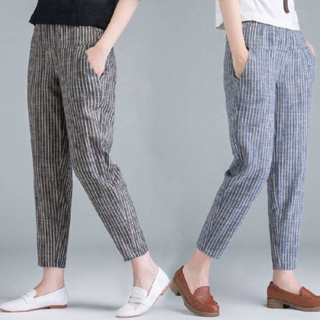 Cotton Linen Harem Pants Women Loose Casual Pants Plus Size Trousers