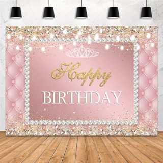 Pink Sweet 13th Backdrop Happy Birthday Party Girls Photo Background Banner