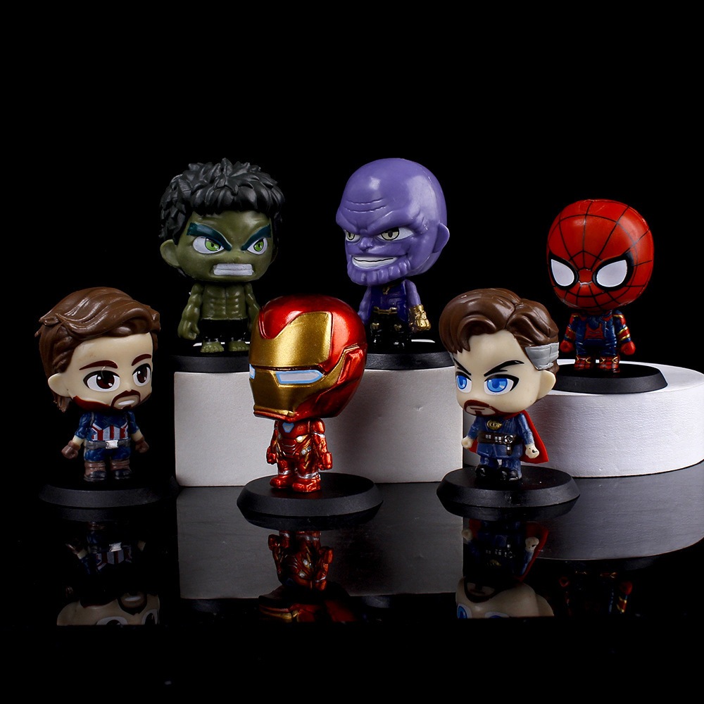 6Pcs/Set 7cm Disney Marvel The Avengers Cartoon Anime Figure Spider-Man ...