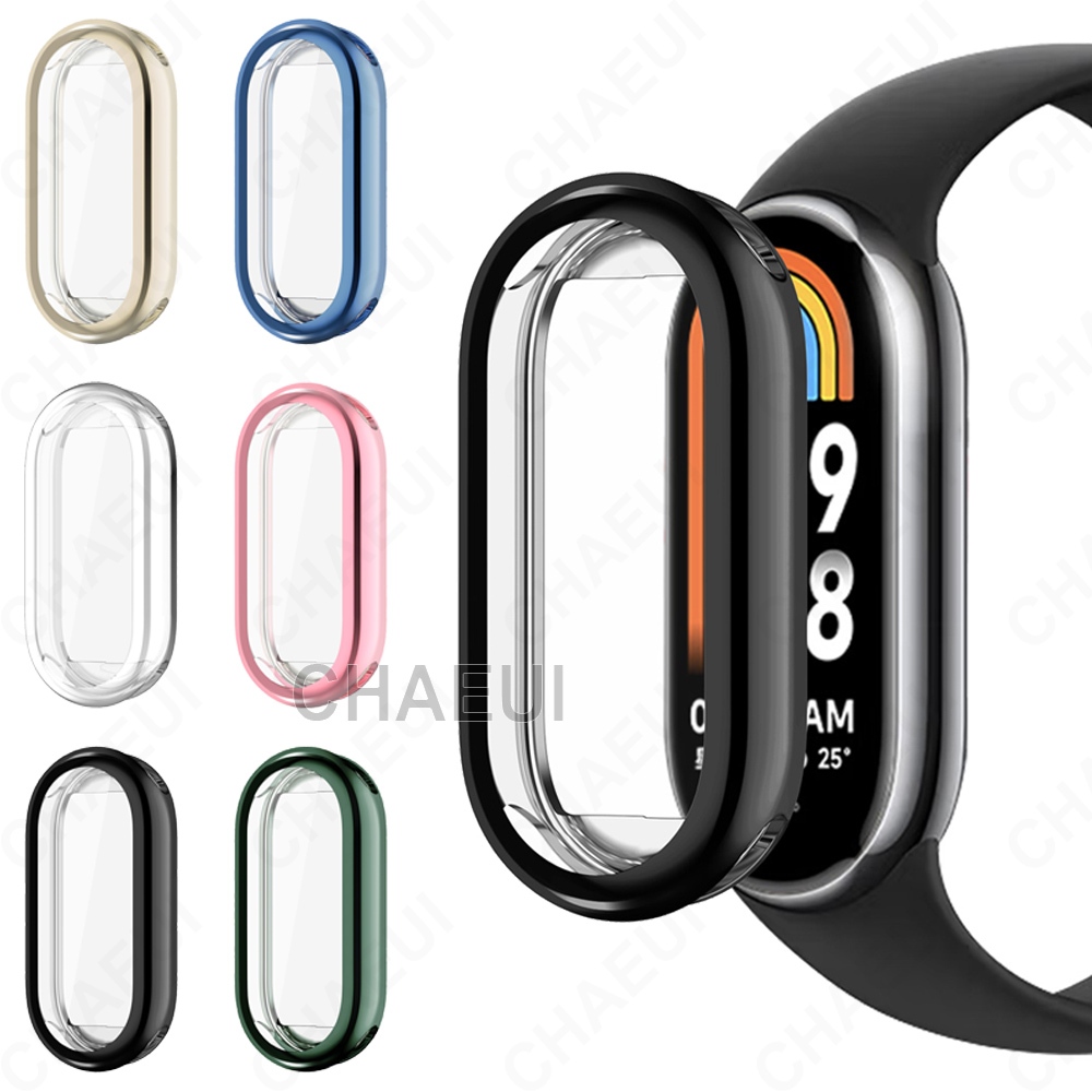 Custodia Rigida Per Xiaomi Mi Band 10 / Smart Band 10 - Cover Protettiva In Vetro Temperato E Plastica, Kit Da 2 Pezzi Argento/Rosa Metallizzato