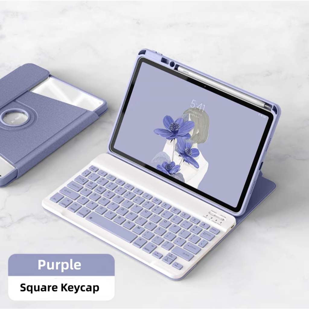 Custodia Con Tastiera Rimovibile Per Huawei MatePad 11 - QWERTY Wireless - Copertura In PU Blu Con Supporto E Batteria Ricaricabile - 3