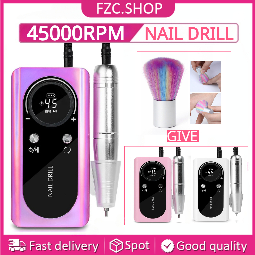 45000RPM Nail Drill Machine Electric Portable Nail File Rechargeable