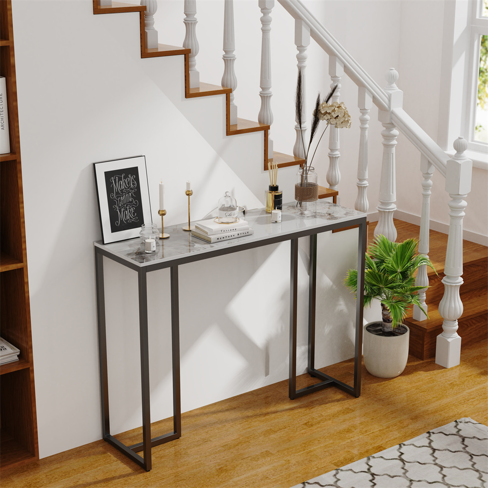 39.4 Inch Long Console Entry Table for Foyer, Corridor, Sintered Stone