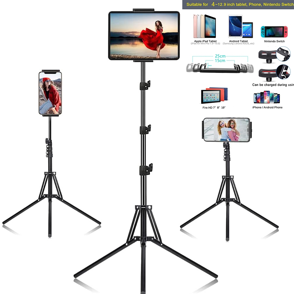 Universal mobile phone tablet stand lazy floor tripod live photo ...