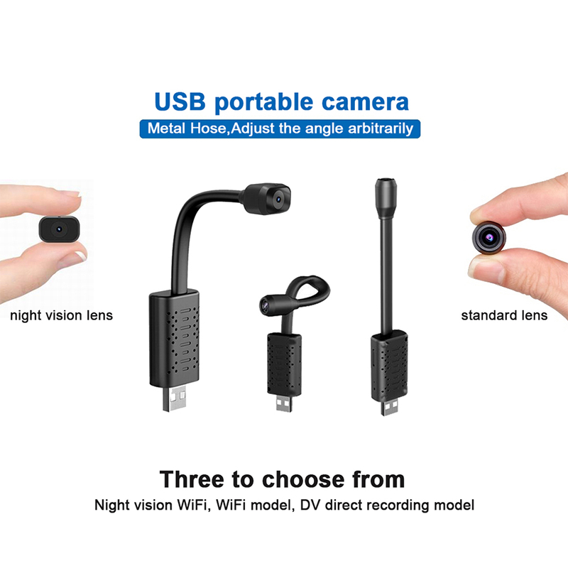 USB Mini Camera WiFi Wireless Small Nanny Camera, USB Plug 1080P HD ...