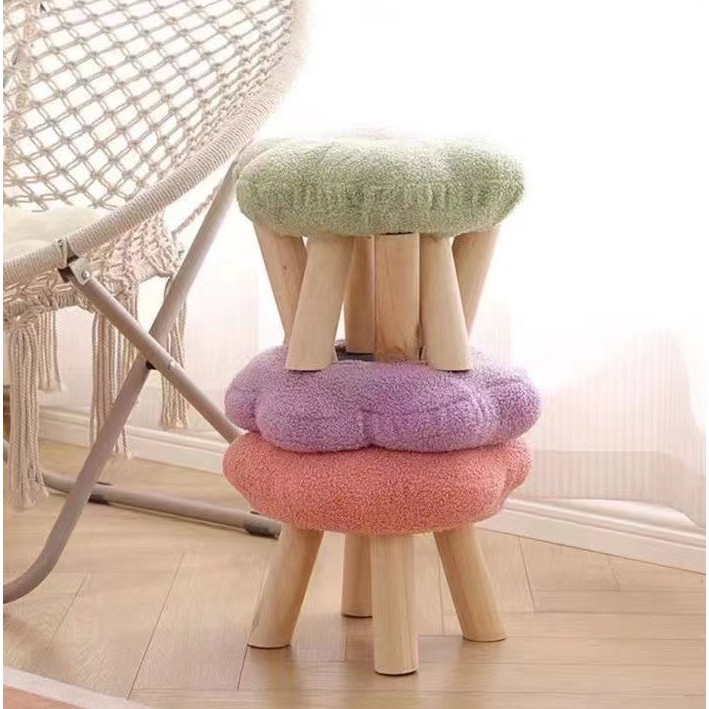 Polnstar Flower Small Stool Home Low Stool Cute Bedroom Shoe Changing ...
