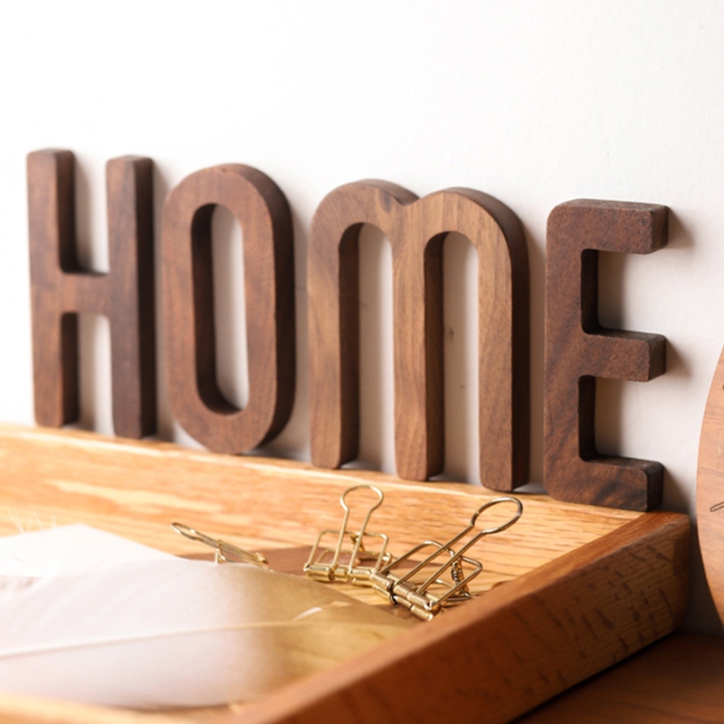 1Pcs Walnut Self Adhesive House Number English Alphabet Letters for ...