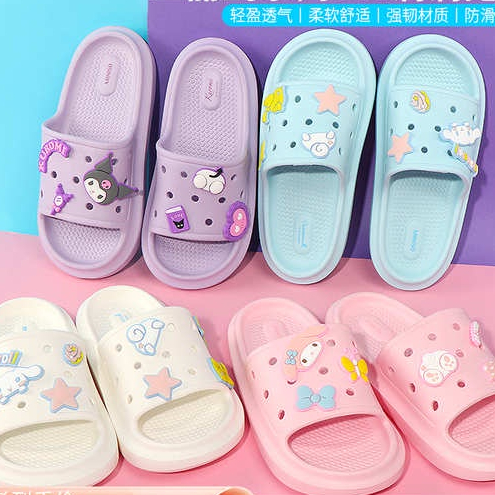 Mini miniso miniso Sanrio Hole Slippers diy Cinnamon Dog Sandals Home ...