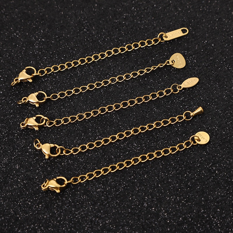 8PCS 5CM 18K Gold-Plated Stainless Steel Tail Chain, Water Droplet ...