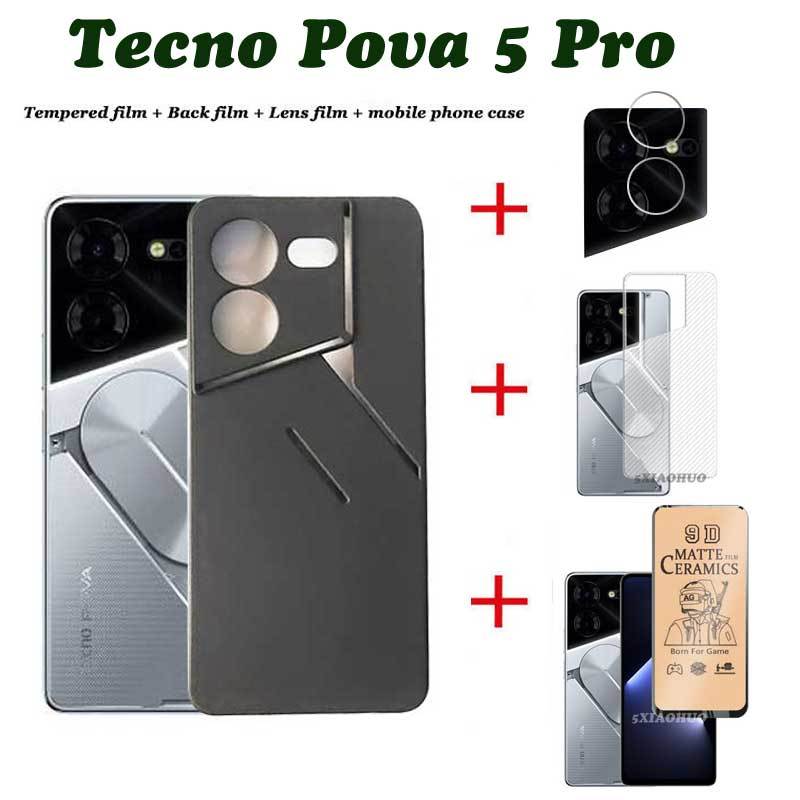 4in1 Tecno Pova 5 Pro Phone case Candy Color Silicone Phone Case Tecno ...