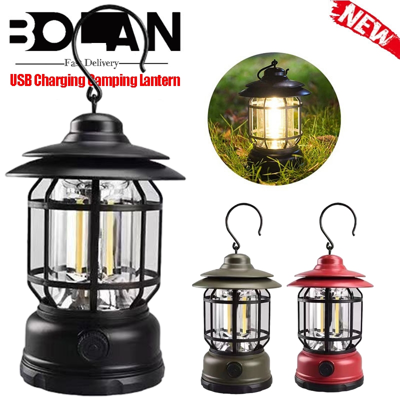 Camping Lantern Rechargeable Dimmable Camping Tent Lamp Outdoor Portable Waterproof Lanterns