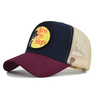 Bas fishing cap for men woven label trucker cap 5 panel cap