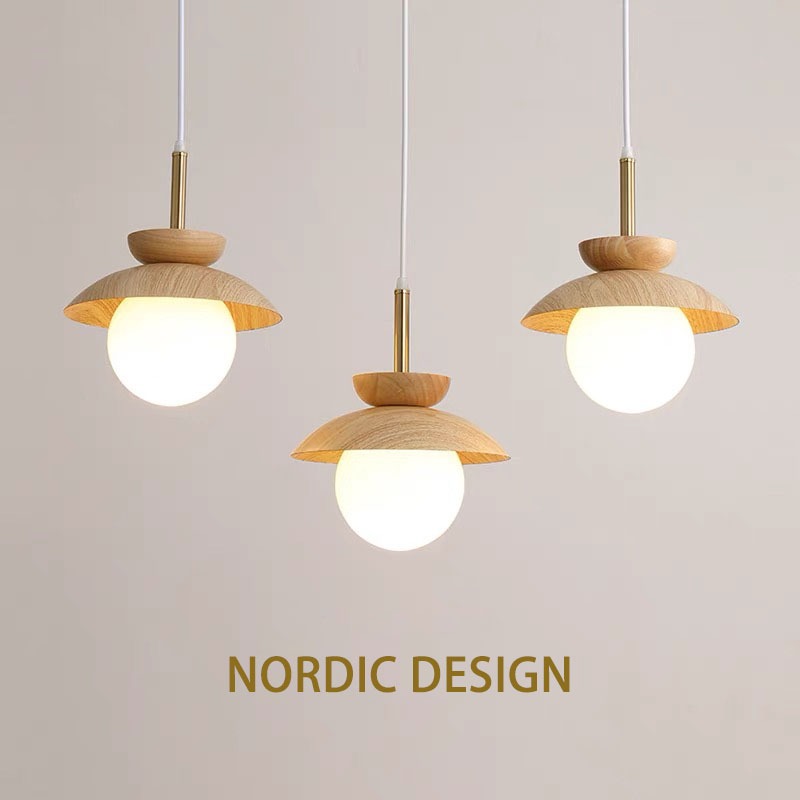 Nordic Wooden Dining Pendant Light Bar Counter Hanging Lamp Minimalist
