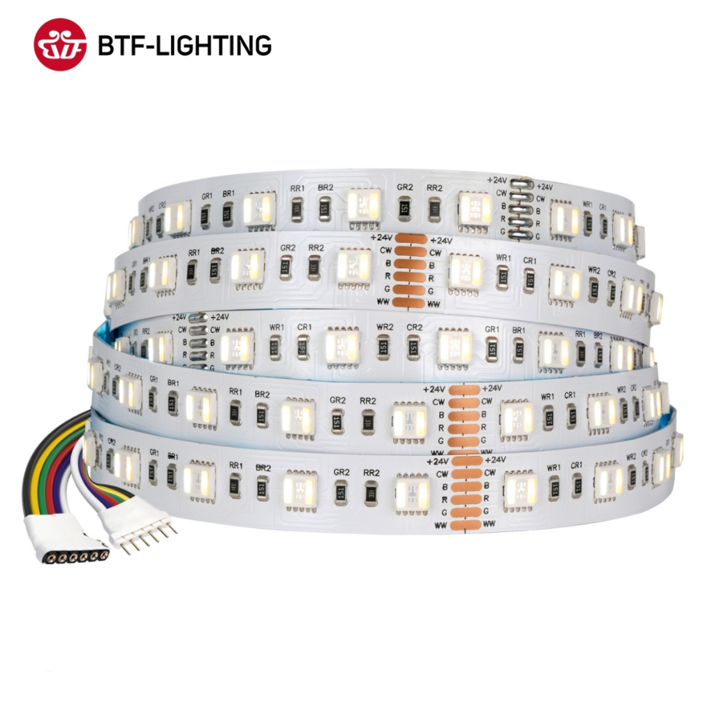 5m DC24V 5050 RGBCCT 5 in 1 LED Lights RGB WW CW 2700K - 6500K Strip ...
