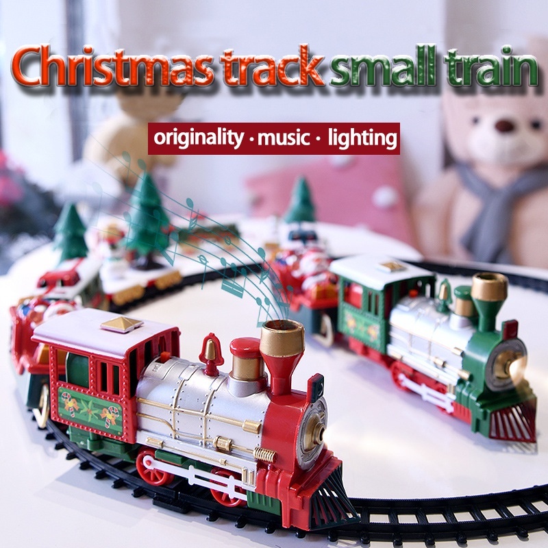 Christmas Train Electric Small Train Toy With Track Tree Carriages ...