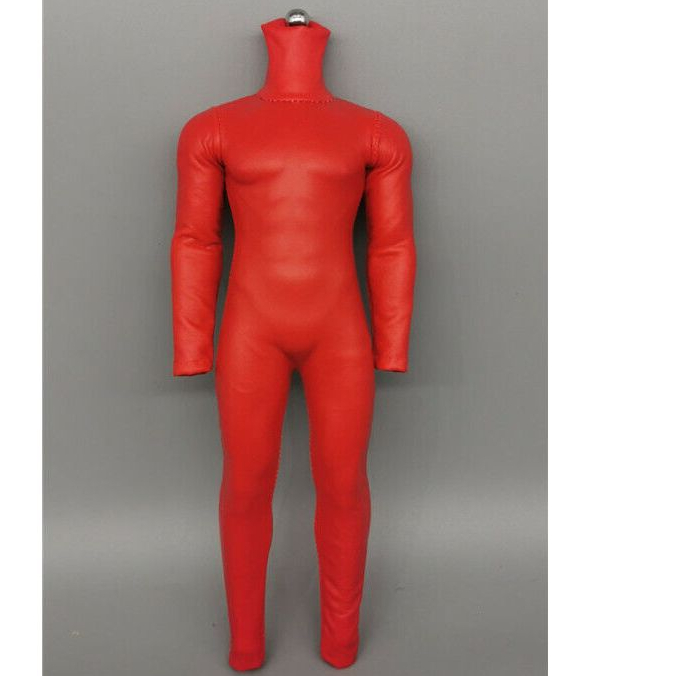 16 Red Leather Bodysuit Clothes For 12inch Male Phicen TBL Muscular
