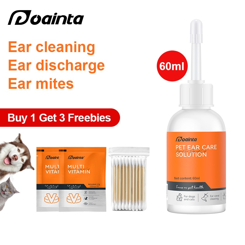 PUAINTA Pet Ear Cleaning For Dog And Cat Infection Mites Odor Removal