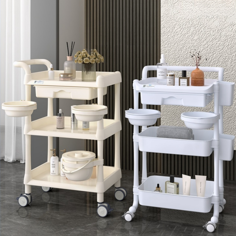 Beauty Salon Trolley Rack Tray Storage Shelf Kitchen Organizer Barber ...