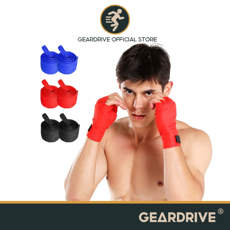 GEARDRIVE 2Pieces Width Boxing Handwraps Elastic Bandage Gloves Wrist  Support For Kickboxing Muay Thai Mma Hand Wraps