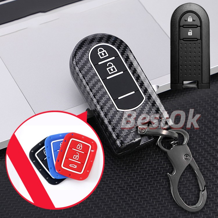 Toyota Rush Wigo Gen 3 Keyless Remote Carbon Fiber Hard Case + Silicone