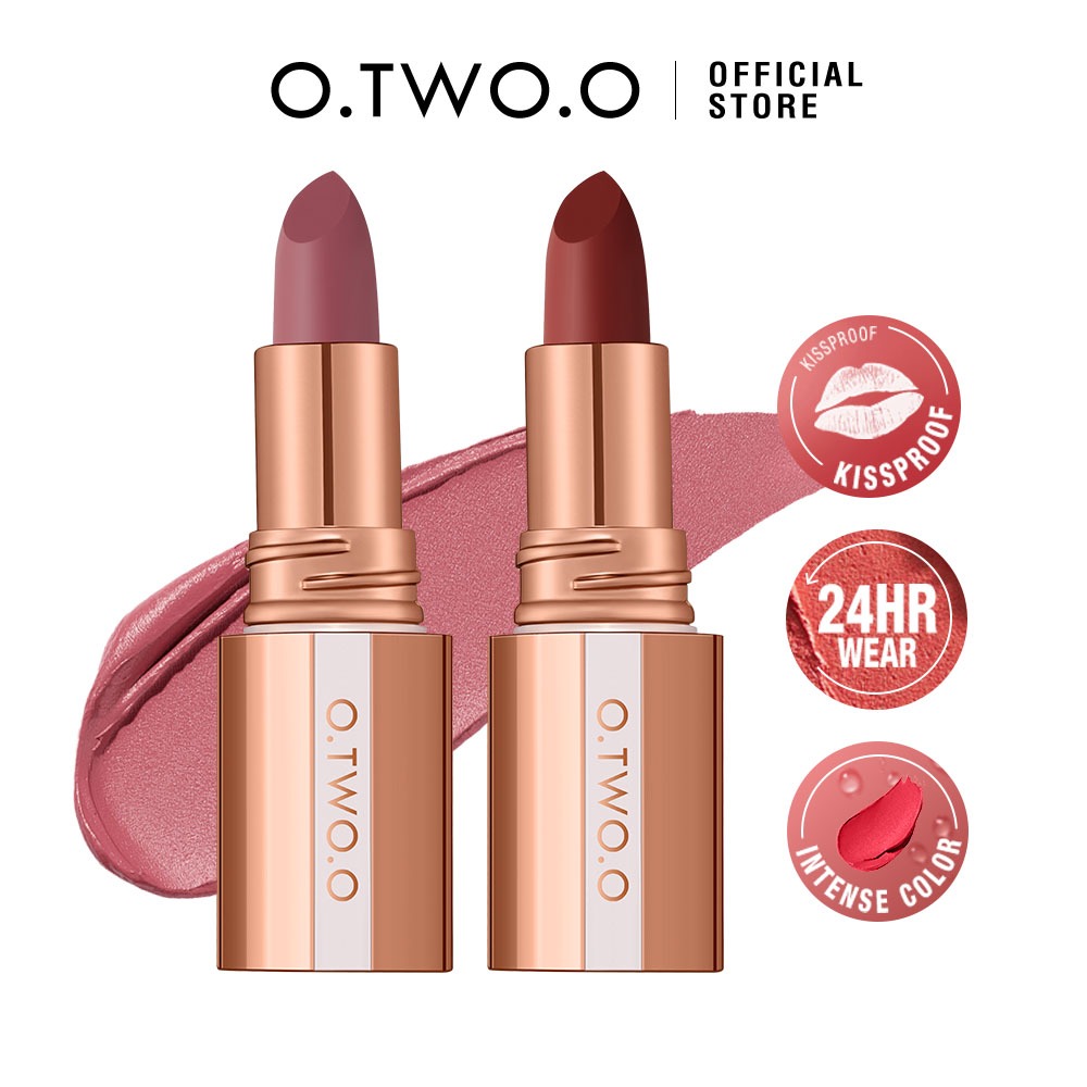 O.TWO.O Lipstick Misty Kiss Lock Color Matte Velvety Long Lasting 24H