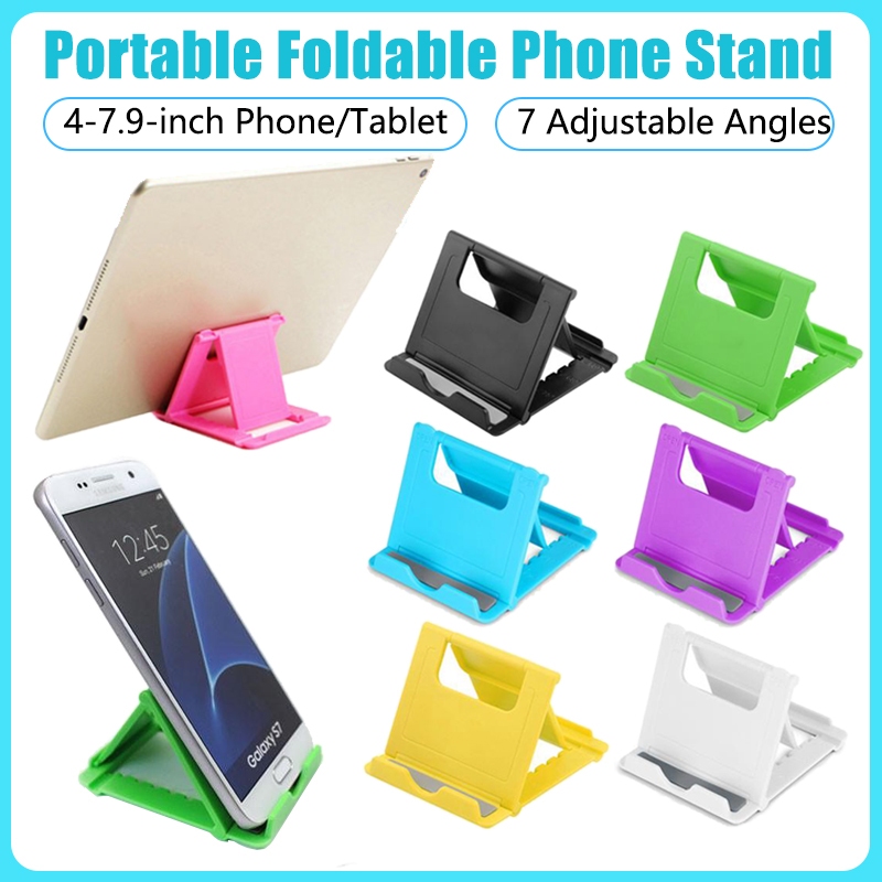 【Fast Delivery】Mobile Phone Holder Table Desktop Stand Holder Plastic Desk  Mount Tablet Mini Portable Holder Universal Bracket