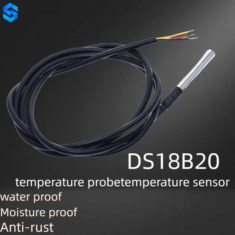 Ds18b20 Stainless Steel Package Waterproof 1m Ds18b20 Temperature Probe Temperature Sensor 18b20 1071