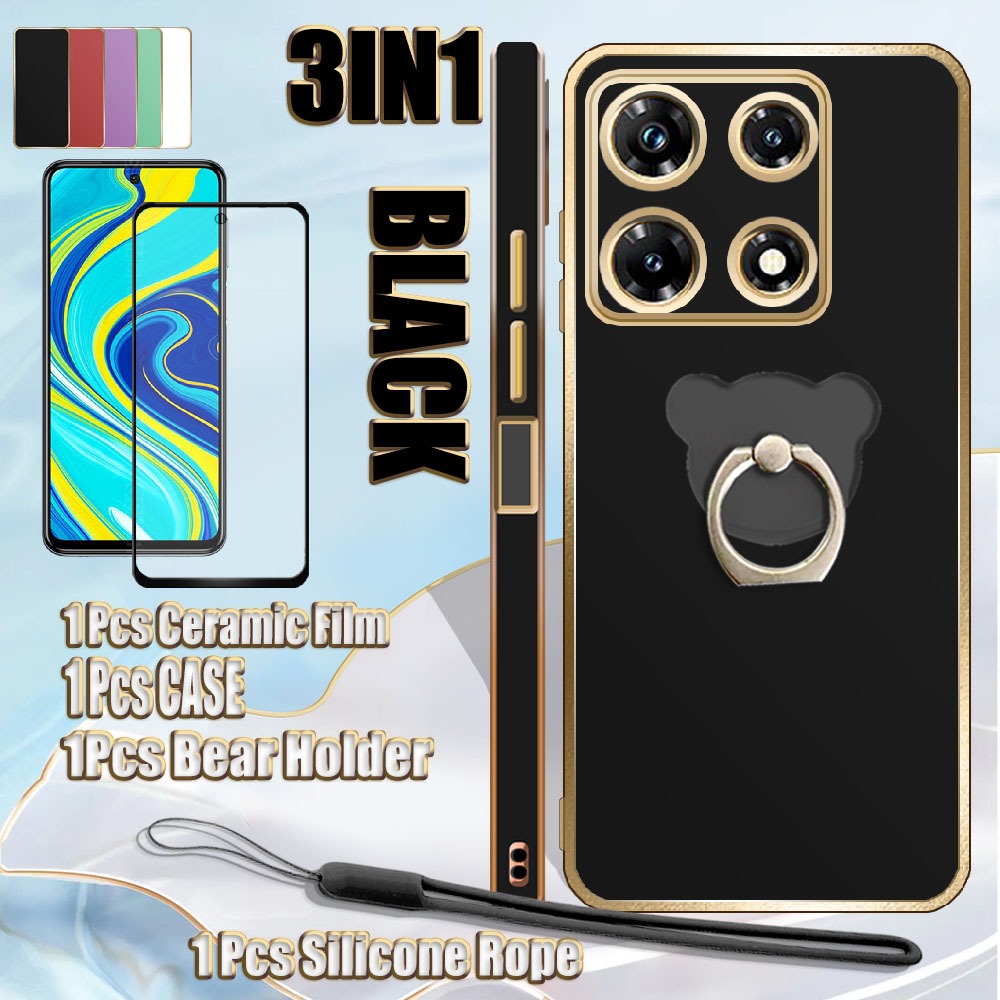 3 IN 1 For Infinix Note 30 Pro 4G X678B Case Luxury Electroplating Soft ...