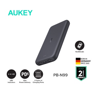 AUKEY PB-N83S 10000mAh 22.5W PD 20W QC3.0 Fast Charging Powerbank Portable  Charger for Apple Android