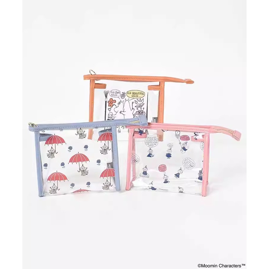 Moomin PVC translucent Zipper Cosmetic Bag Small Items Storage Bag ...