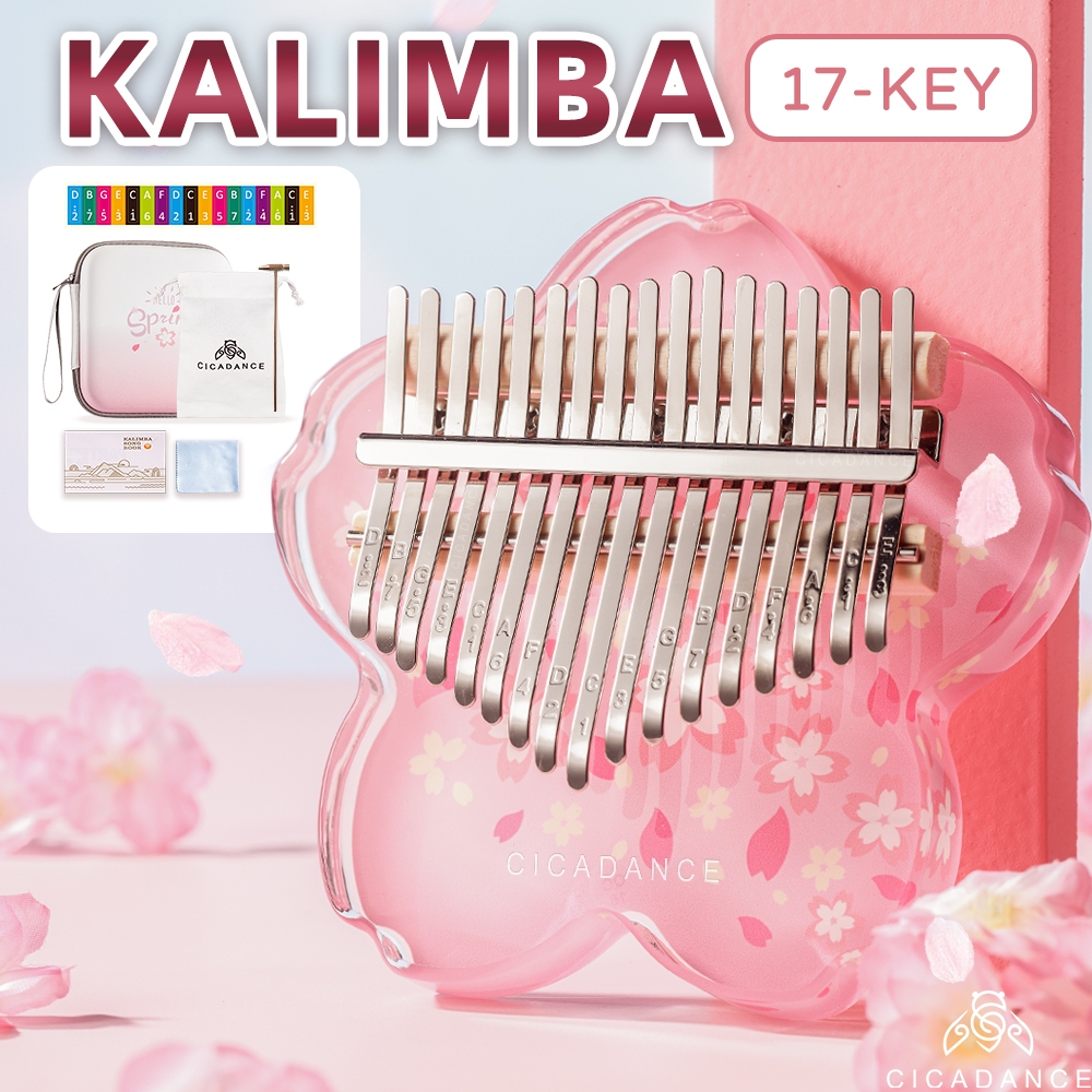 Crystal Kalimba Cherry Blossom 10/17/21 key Glass Acylic Calimba ...