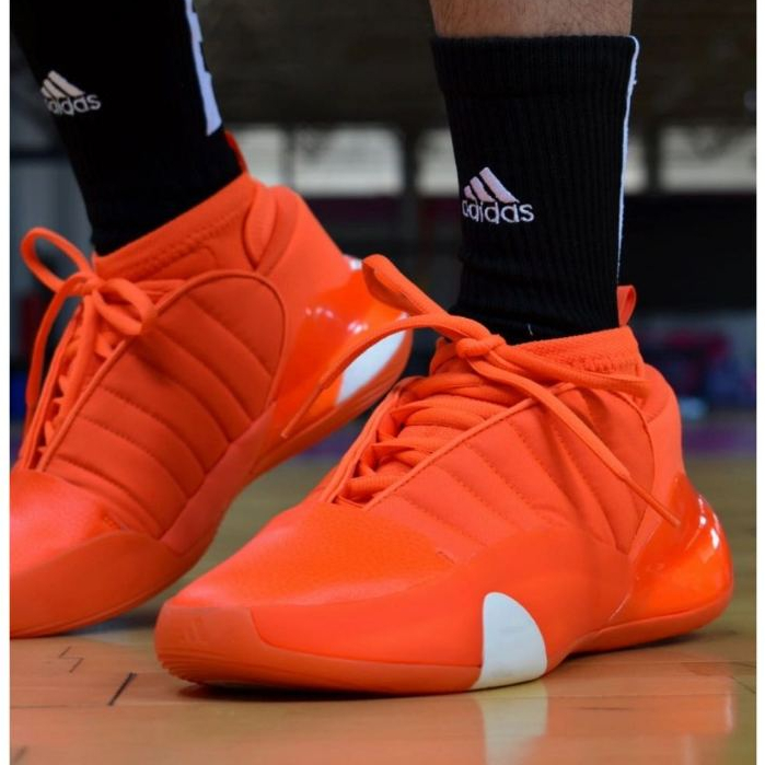 100 Original adidas Harden Vol.7 Harden 7 "Impact Orange" shock