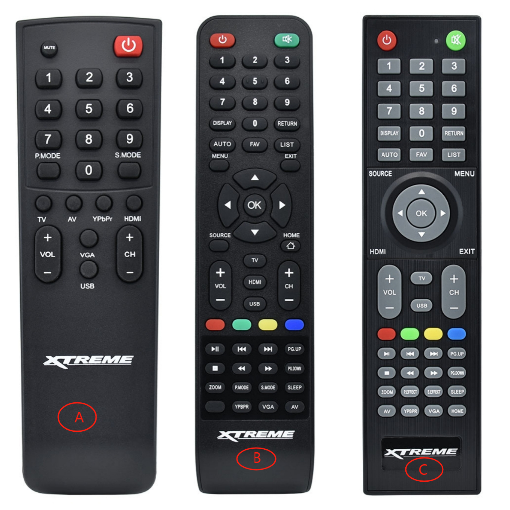 Xtreme TV Remote Control for BASIC LED TV | Xtreme Remote REMOTE for ...