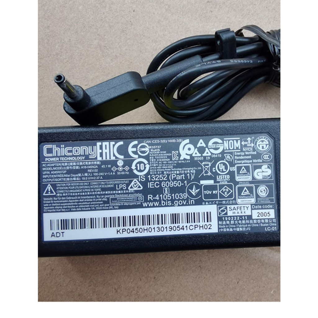 Genuine Chicony A18-045N2A A045R072P 19V 2.37A 45W 3.0x1.0mm Laptop AC ...