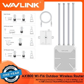 WAVLINK AX1800 Wifi 6 Router Mesh Long Range Outdoor Wifi Extender Repeater  AP