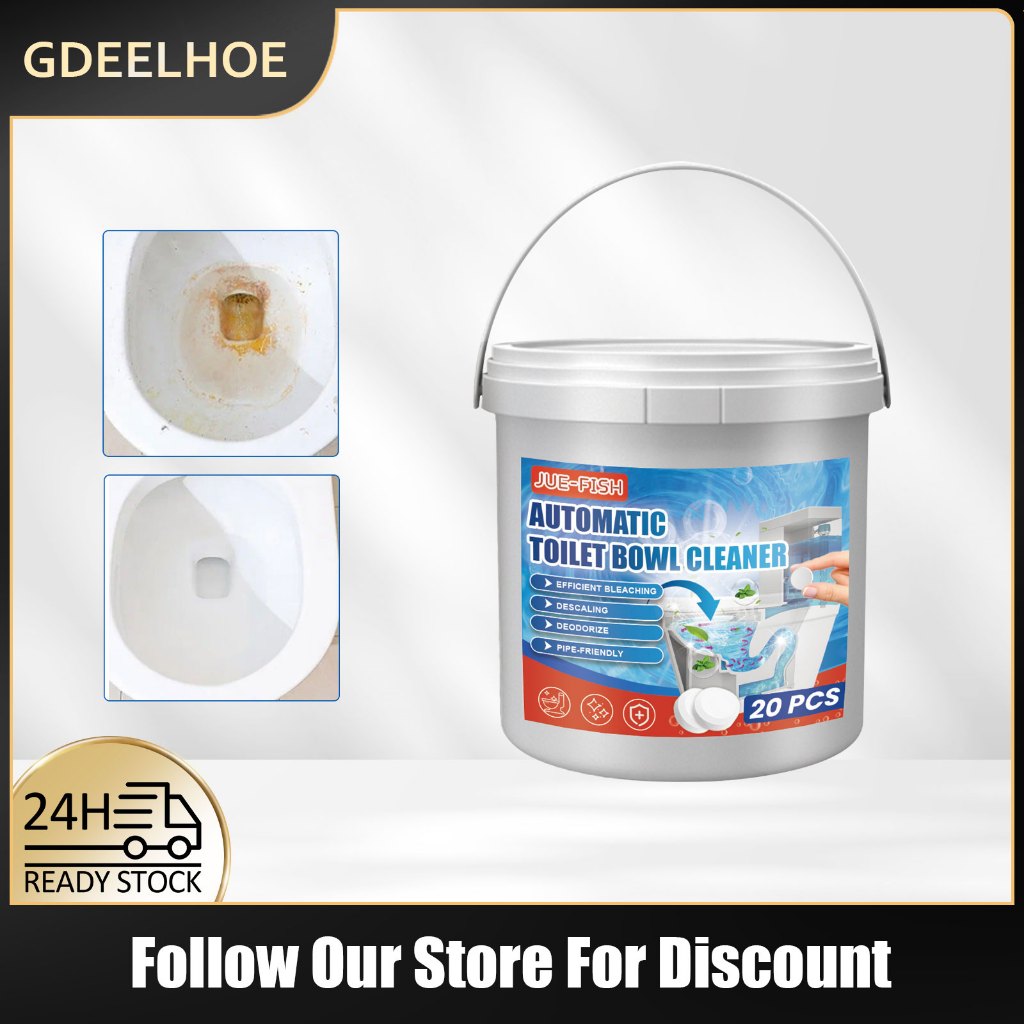 JUEFISH Toilet Cleaning Tablet Flush Deodorizes Bleach Urine Stains