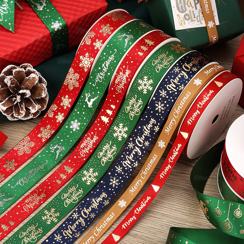 9.1metres/roll Meet Christmas series Ribbons Christmas tree decorations ...