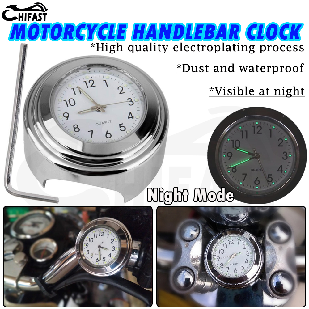 HIFAST Mini Motorcycle Clocks Stick on Motorbike Mount Watch Digital