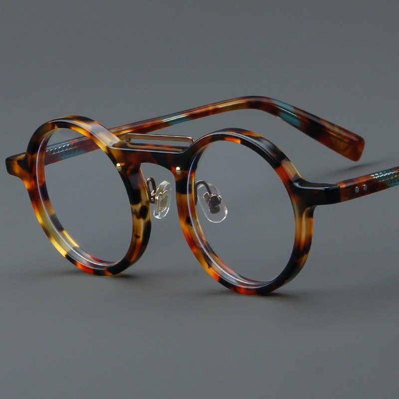 Fashion High Quality Acetate Spectacle Frame Retro Round Optical ...