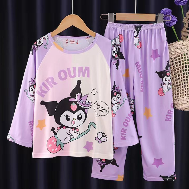 Pyjamas Kids Girl Sanrio Kuromi Melody Cinnamoroll Casual Lightweight ...